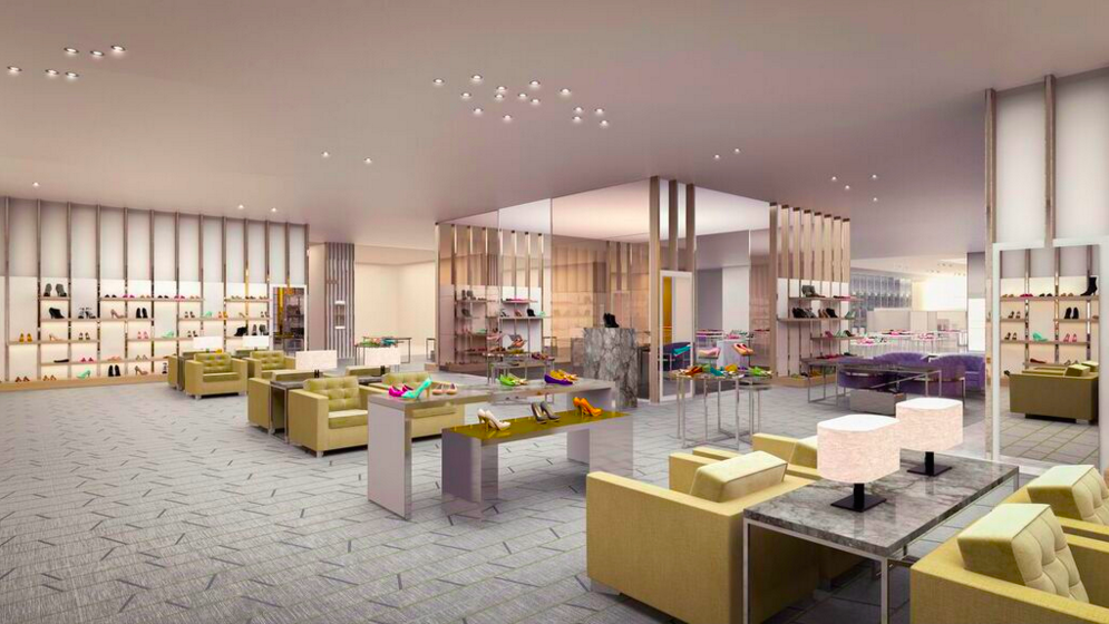 Women's footwear department. Rendering indicates that there could possibly be a Gucci or Jimmy Choo shop-in-store. Rendering: Janson Goldstein, via Holt Renfrew.&nbsp;