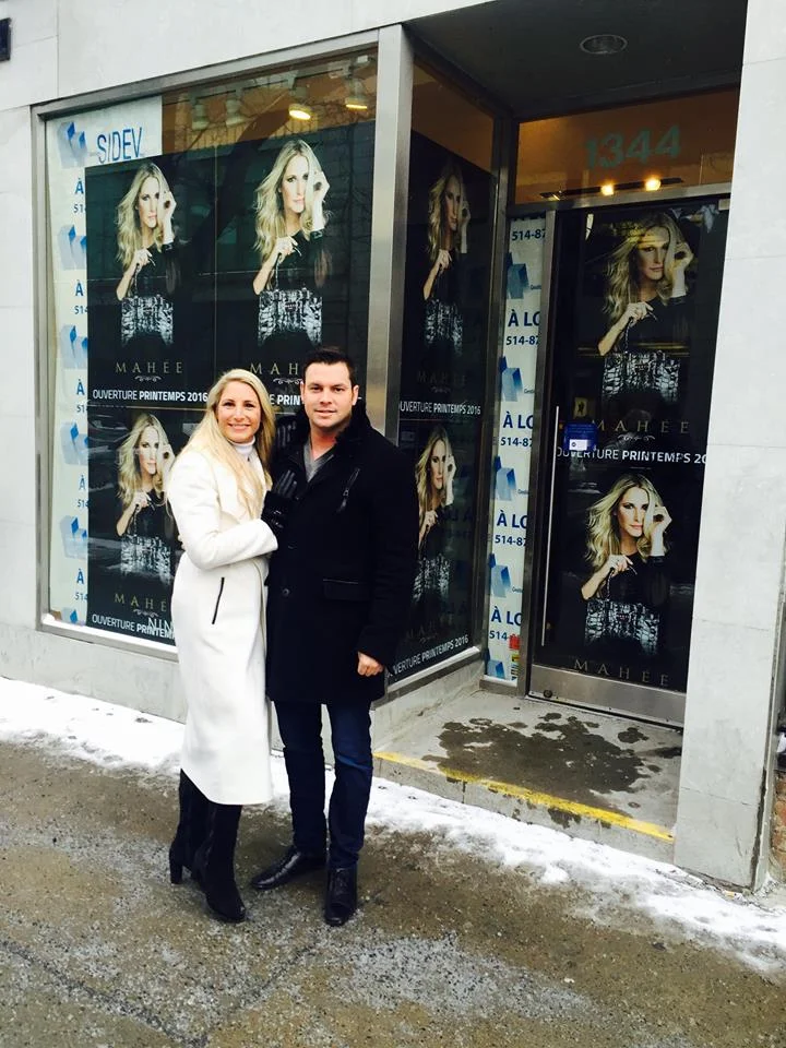 Mahee Paiement and Jean-François Comeau in front of the new store. Photo: Mahée.