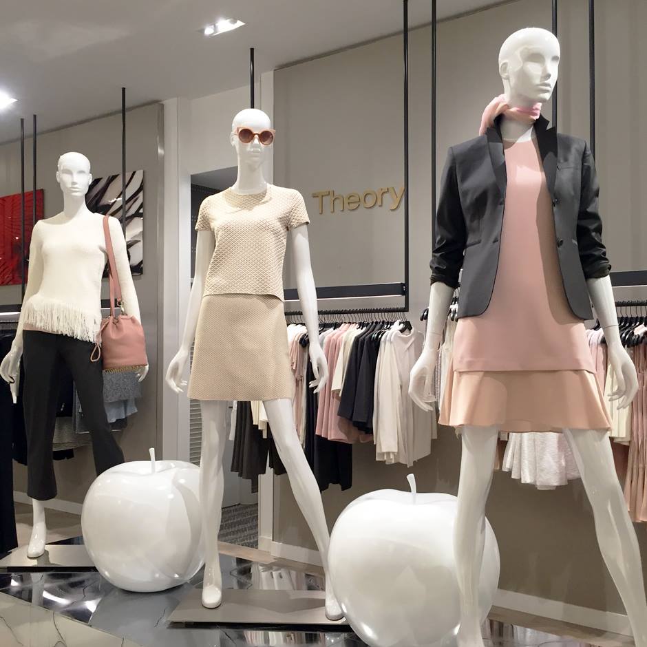 Women's contemporary department, featuring popular brand Theory. Photo: CF Sherway Gardens