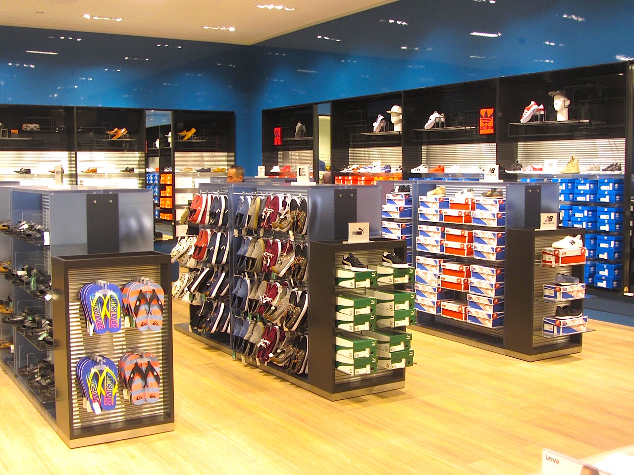 One of two men's footwear departments. Photo: Norman Katz
