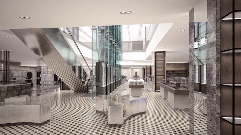 New men's store atrium. Rendering: Holt Renfrew