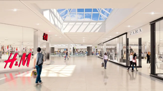 Former Sears space will feature new retailers and skylight. Rendering: Cadillac Fairview
