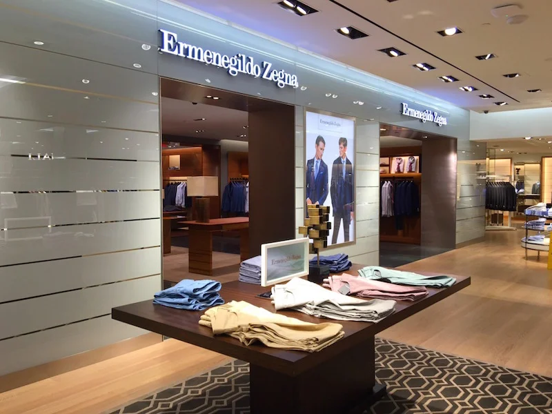 Beautiful Zegna shop-in-store.&nbsp;Photo:&nbsp; Maxime Frechette .