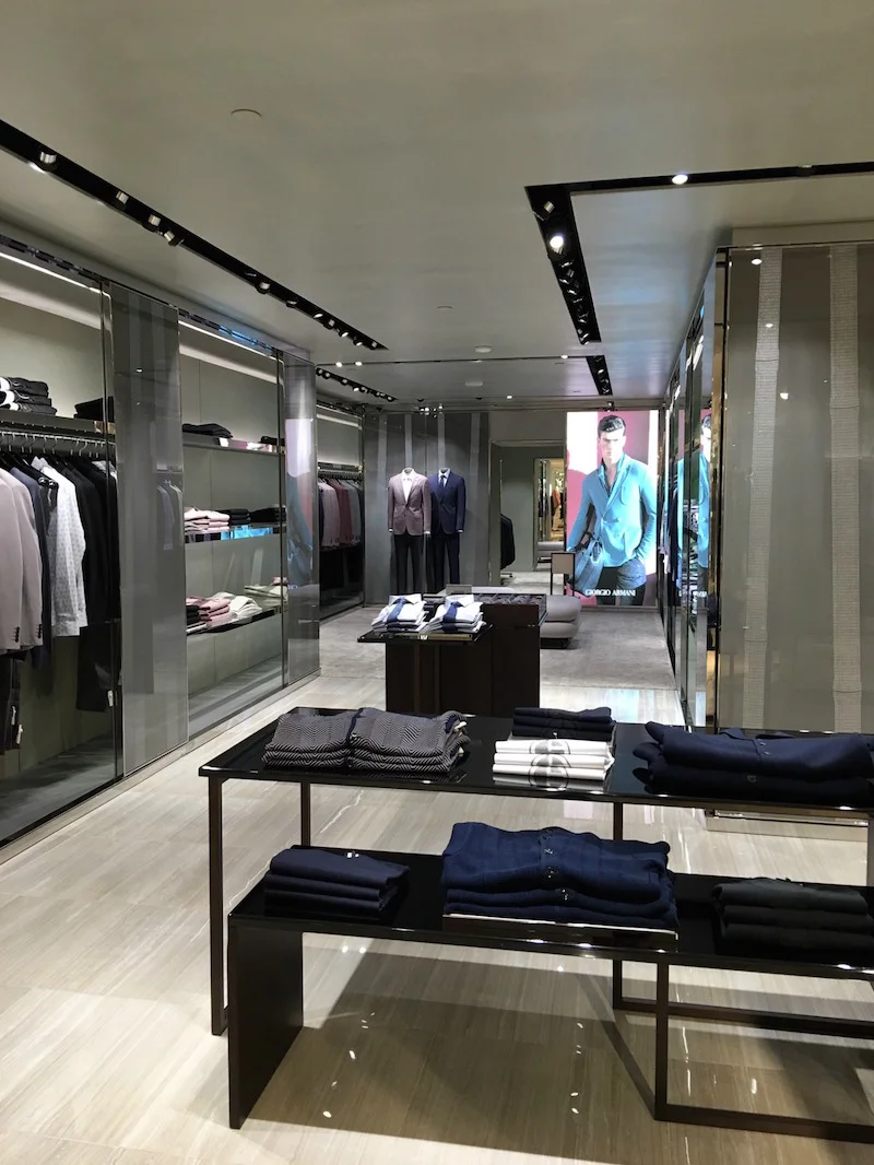 Inside the new Giorgio Armani boutique.&nbsp;Photo:&nbsp; Maxime Frechette .