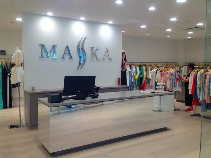 Mirrored cash desk at the Yorkville Village Store. Photo: Retail Insider