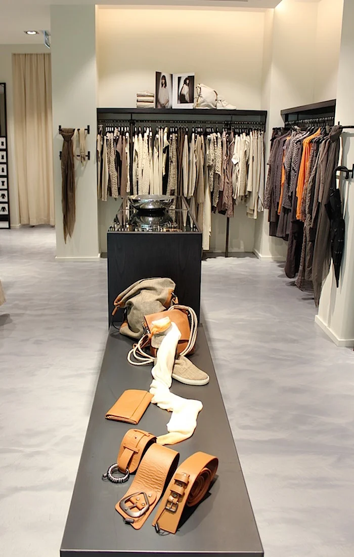 Accessories displayed in the centre of the Yorkville store.