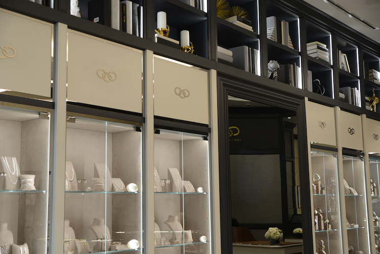 Book cases provide a residential theme to the 'London townhouse' store. Photo: Tom Sandler