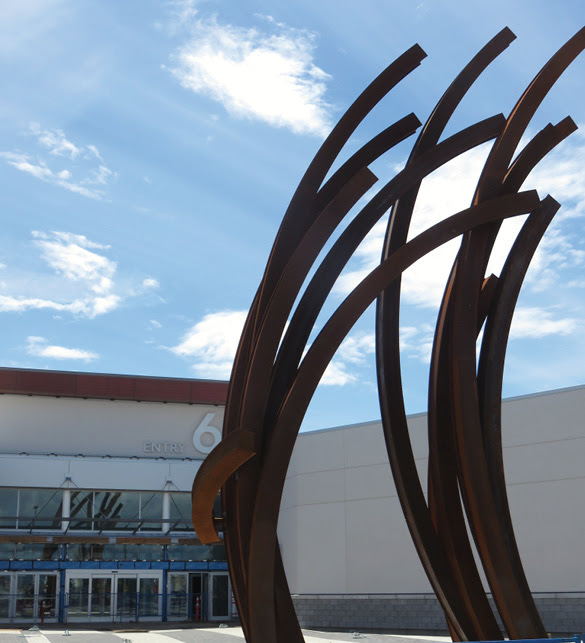Custom artwork such as these grass icons will be displayed throughout Tsawwassen Mills