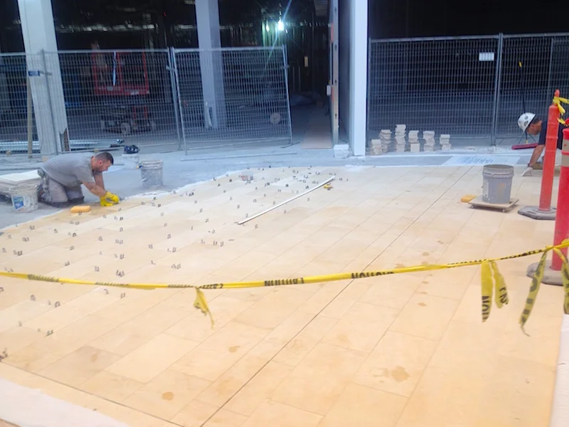 New flooring will be the same as in the rest of the mall.&nbsp;