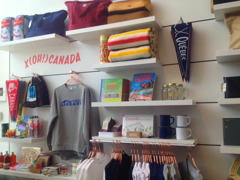 Local flavour celebrated, including a Toronto Public Library sweatshirt. 