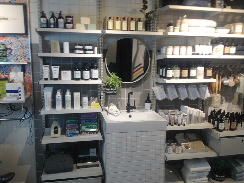 Barber shop product display. 