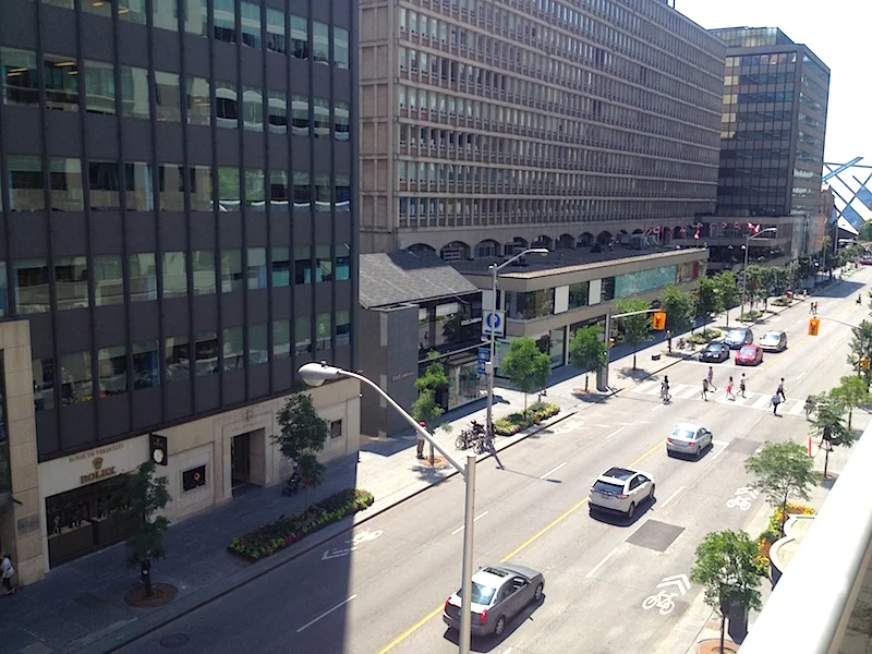 (Looking south-west along Bloor Street West, from our terrace at No.&nbsp;10 Bellair Street)
