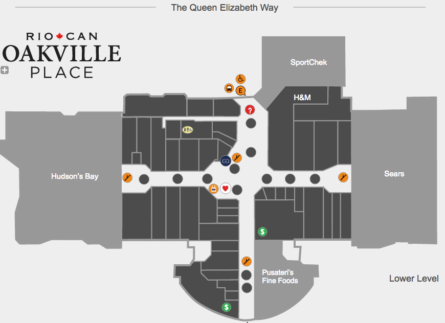 Click map above for interactive version, via RioCan Oakville Place website.&nbsp;