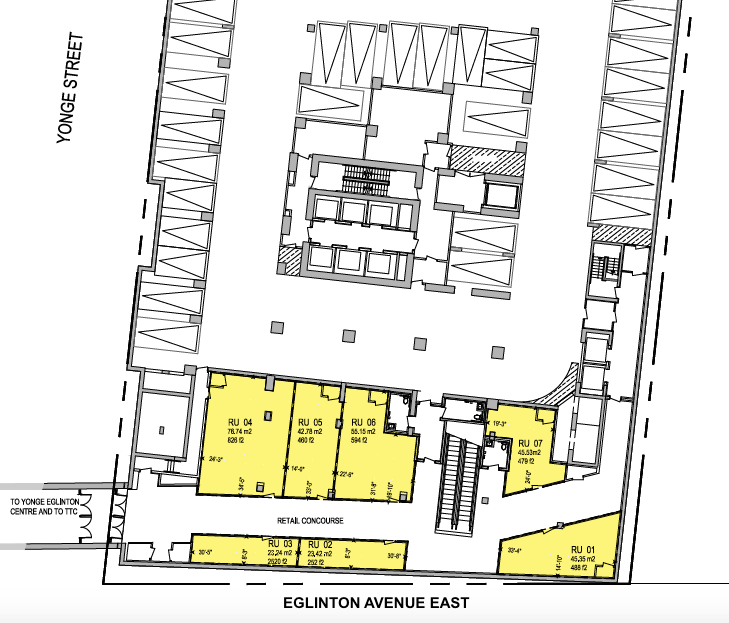 (Concourse level lease plan, via RioCan)