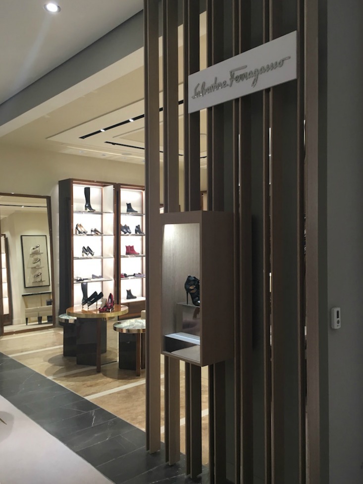 Salvatore Ferragamo women's footwear boutique. Photo: Chantal Mizerski, Retail Council of Canada.