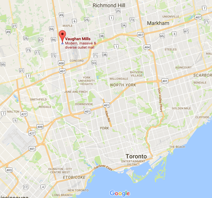 Click above for interactive GTA Google Map