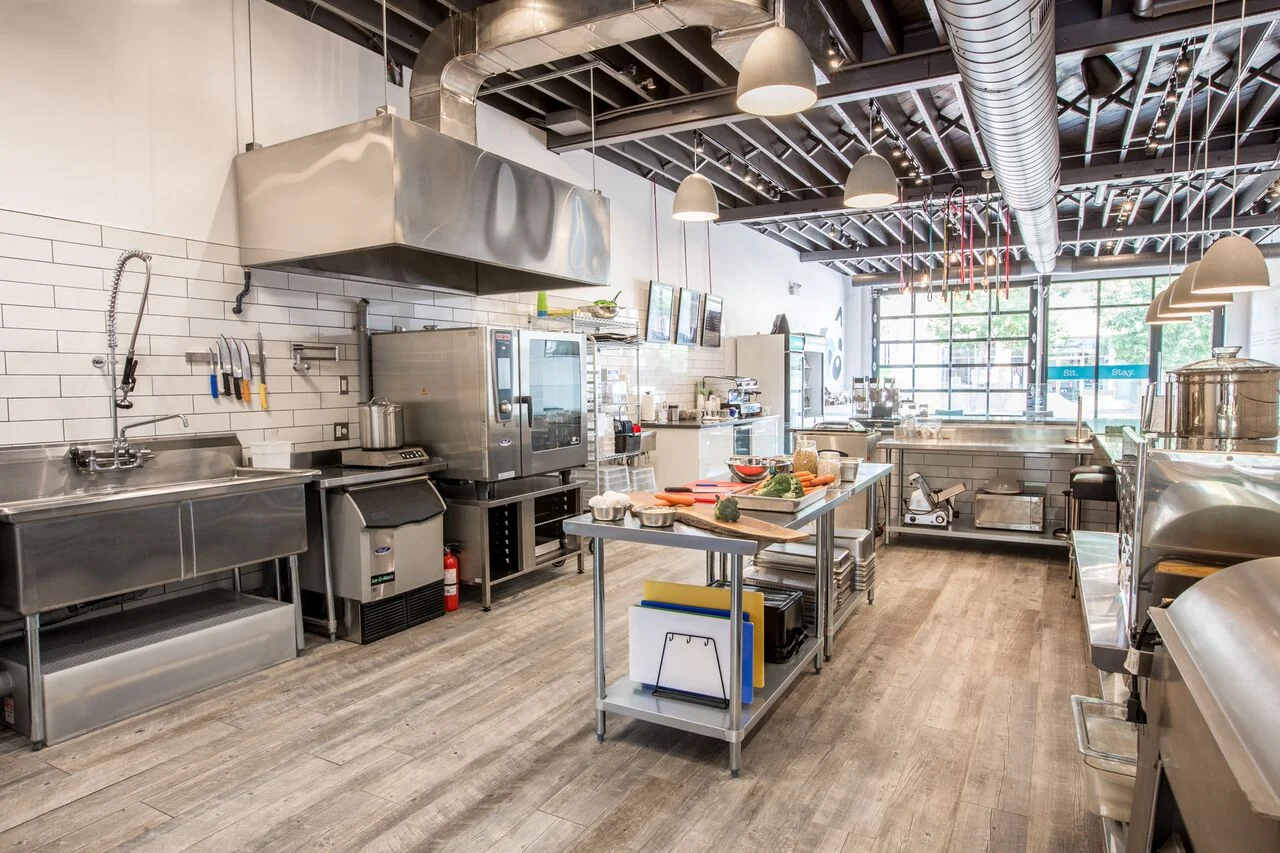 Tom & Sawyer's open kitchen. 