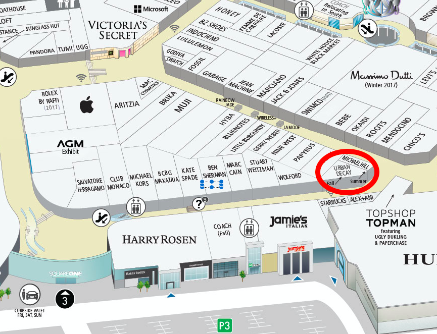 Click image for full Square One Shopping Centre mall map