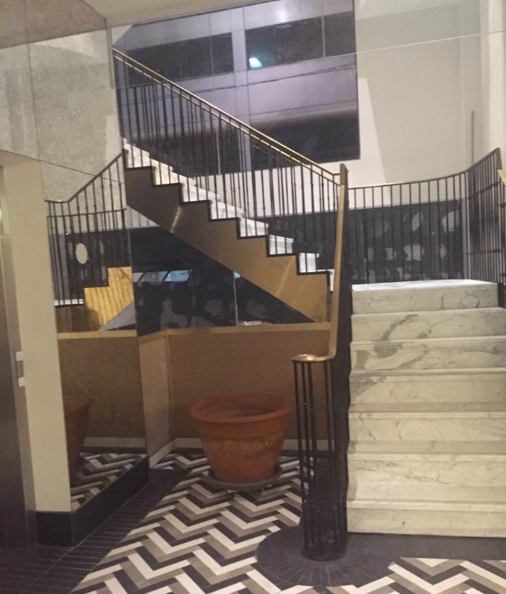 Marble stairway leading to the 2nd floor private dining. Photo: Chef Julie Marteleira
