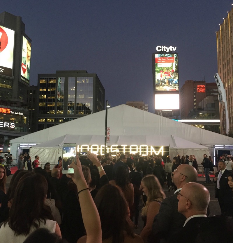 Wednesday, September 14 gala: walking to the tent on Dundas Square, featuring two fashion runway shows. Photo: Devon Johnson