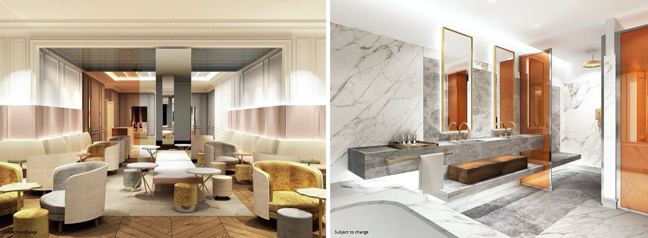 Rendering of the Four Seasons hotel lobby on the left, and within a Four Seasons Private Residence on the right, via Carbonleo.&nbsp;
