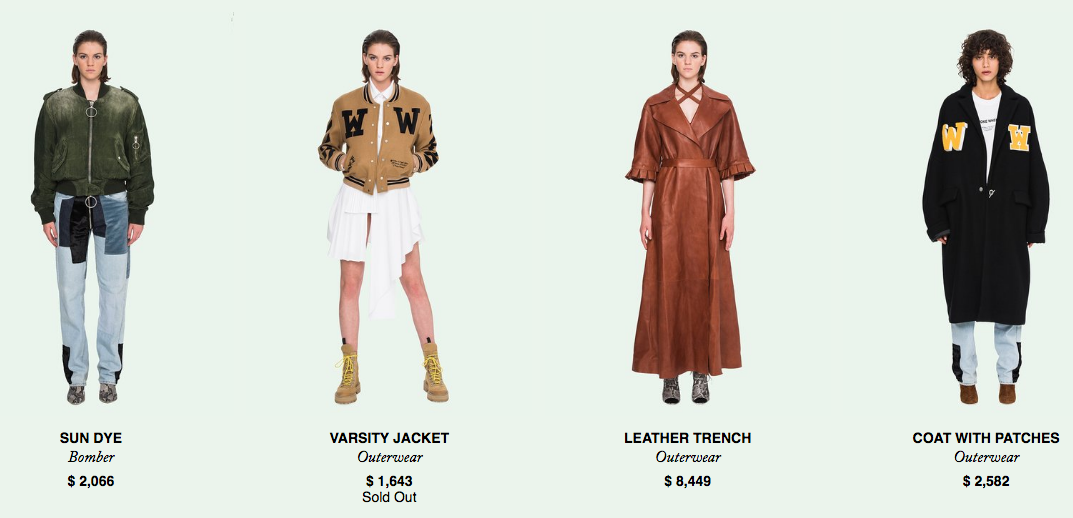 Click above to view women's Off-White e-commerce site   (US$)