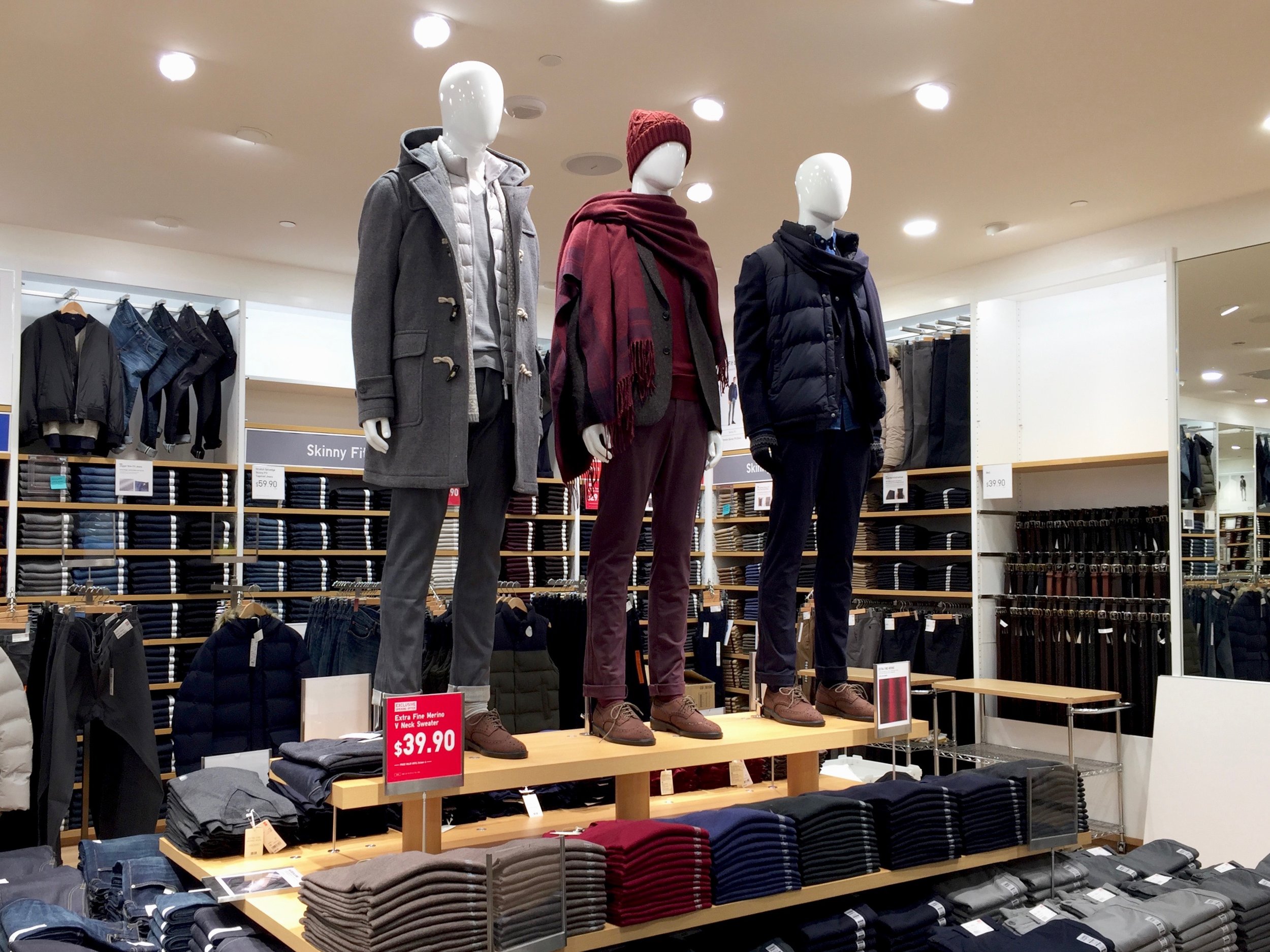 Men's jeans and pants are located on the second floor. Photo: Devon Johnson