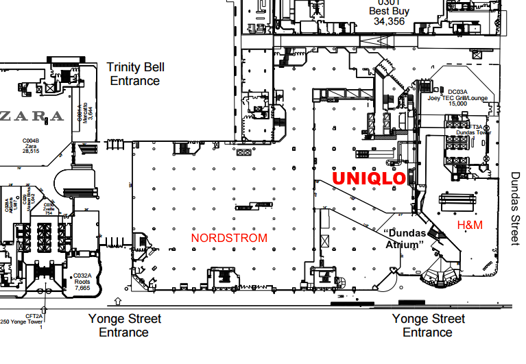 Click above for PDF CF Toronto Eaton Centre lease plan, via Cadillac Fairview