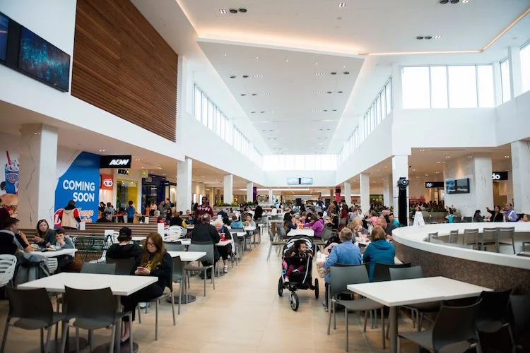 After: A modern food court bathed in natural light. Photo: 20 Vic Management Inc.