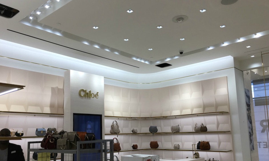 (Chloé accessories shop-in-store. We cropped the photo to cut out some construction work). 