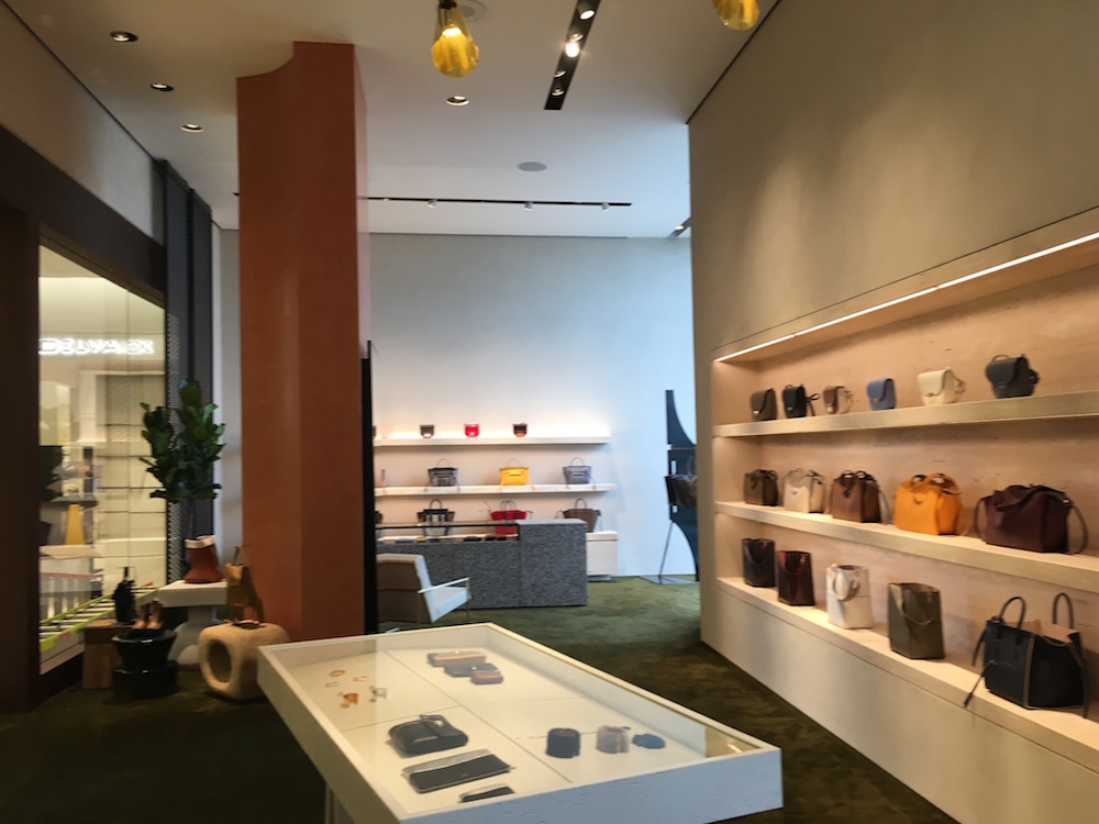(Inside the impressive Celine accessory boutique) 