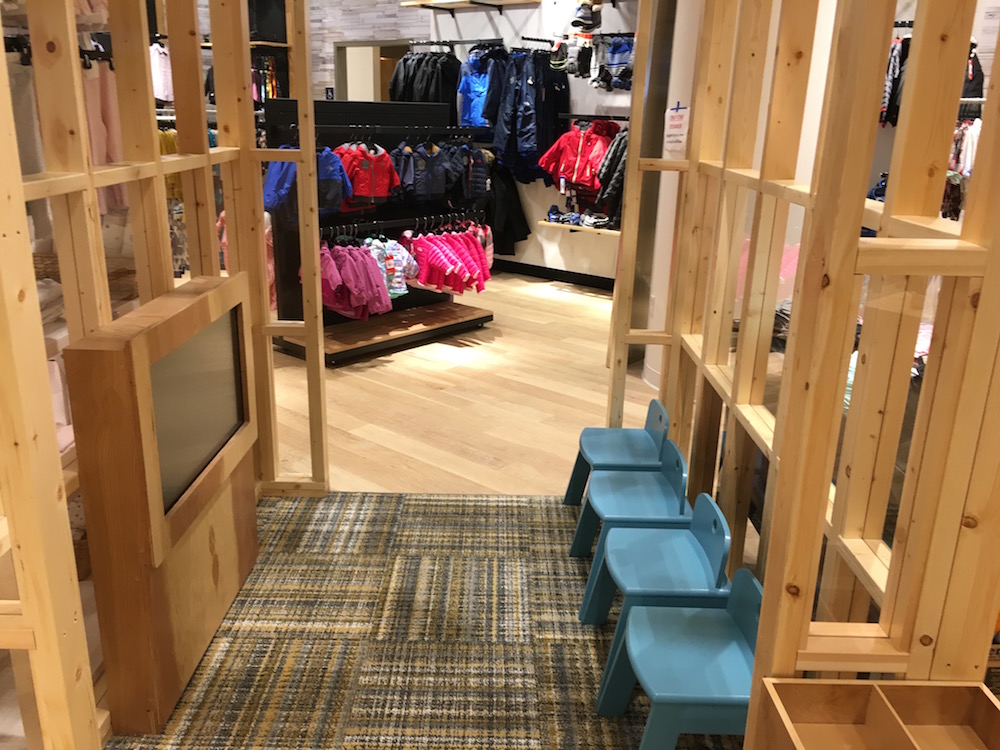 (Kid's 'treehouse', with a TV screen for entertainment) 