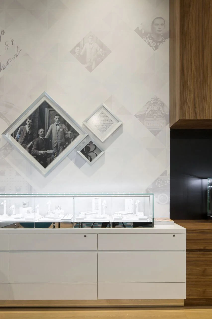 (A nod to Birks' history on the wall of the new store. photo: Ben Rahn/A-Frame