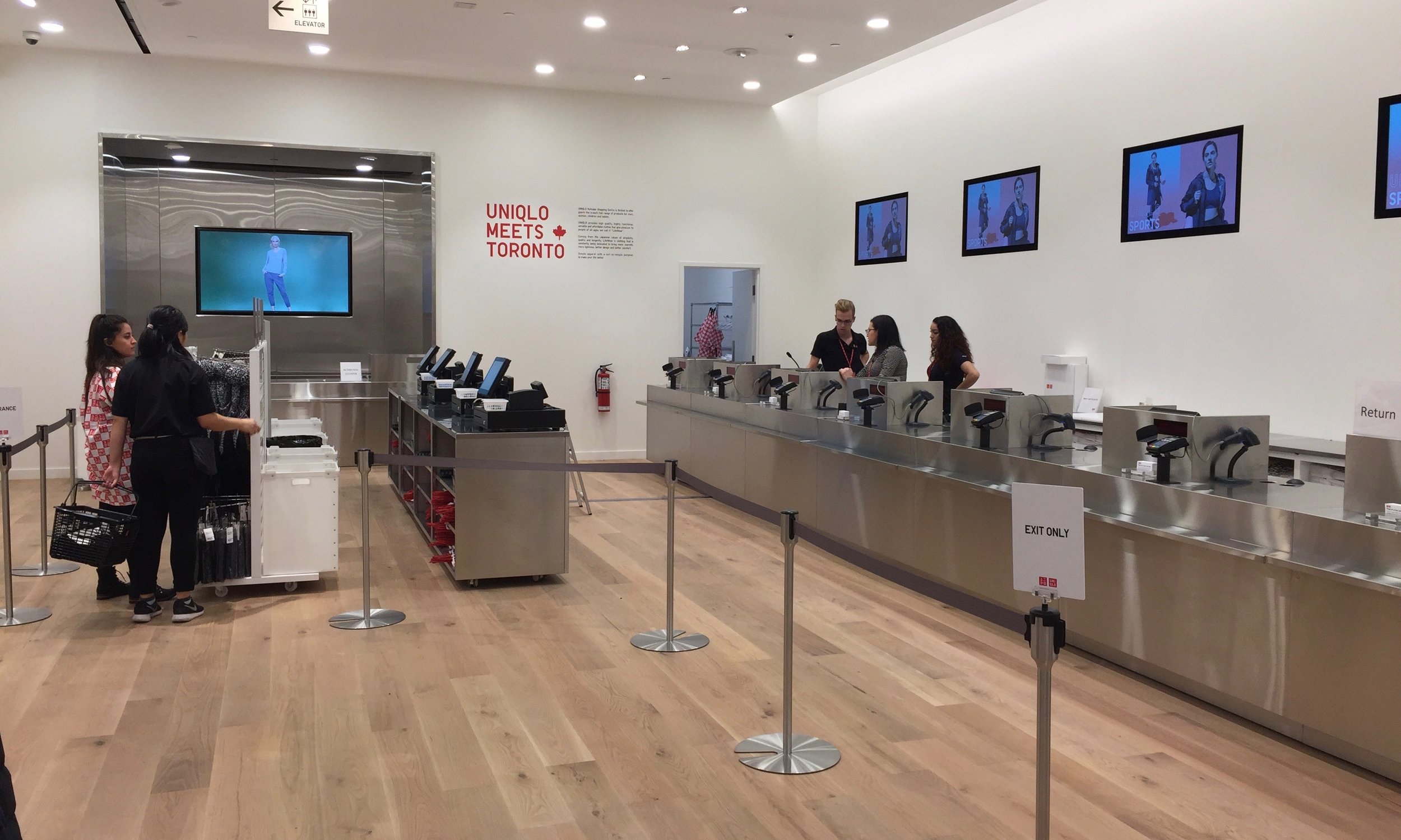 One of two cash register bays