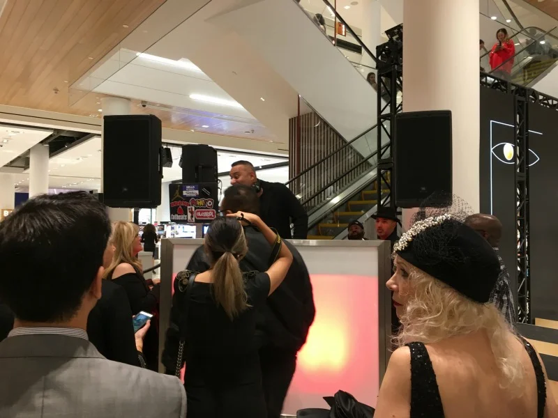 (Russell Peters DJ'ing during the October 19 store opening charity gala)&nbsp;