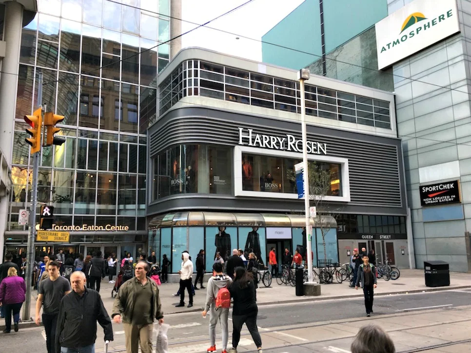(View from the Queen Street West entrance to Saks Fifth Avenue/Hudson's Bay)&nbsp;