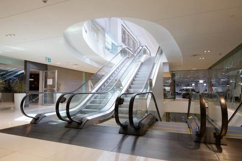 (Escalators leading from south parkade to mall)&nbsp;
