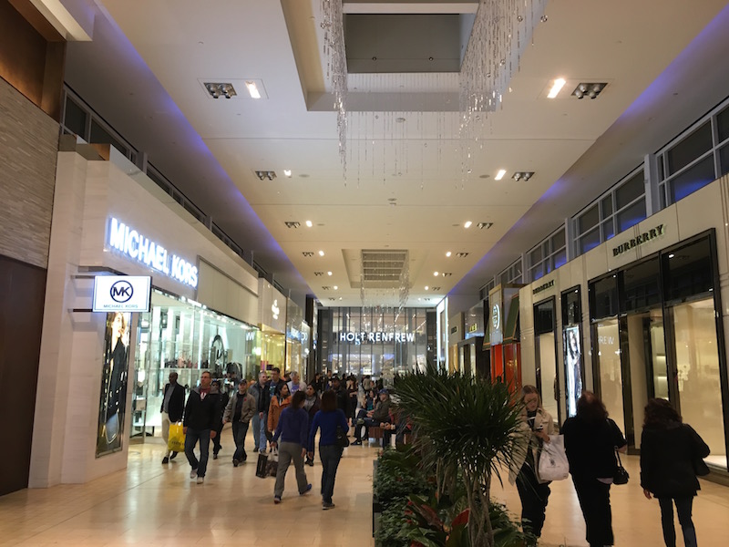 (Yorkdale's 'luxury wing', looking south from David Yurman/Montblanc. Photo: Craig Patterson) 