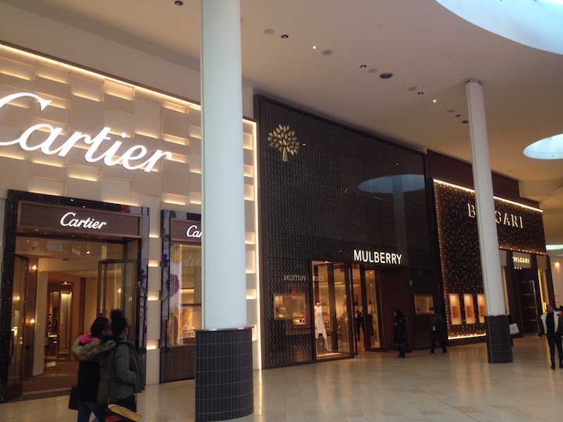 (Cartier, Mulberry and Bulgari in Yorkdale's 'luxury wing'. Photo: Craig Patterson) 