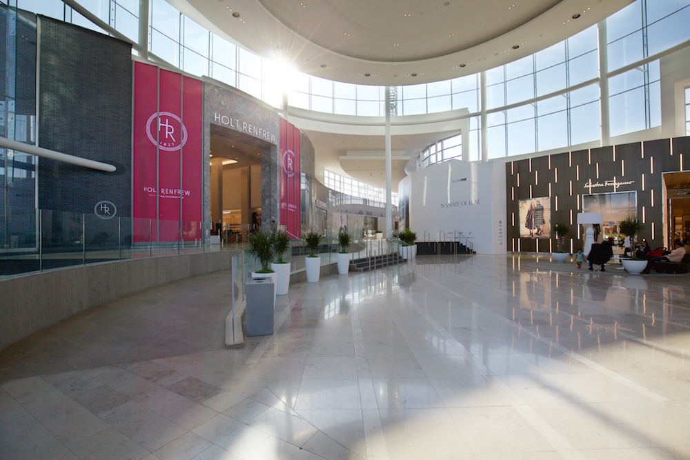 (Square One Mississauga 'luxury wing', featuring Holt Renfrew and Salvatore Ferragamo. Photo: Oxford Properties Group) 