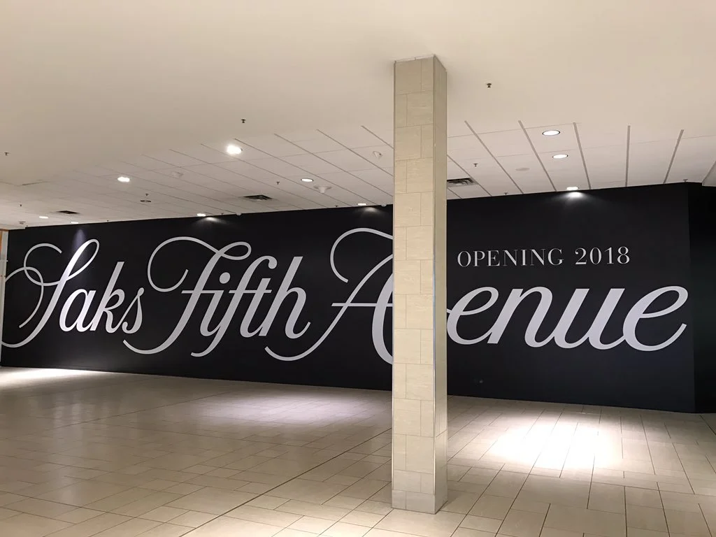 (Construction signage at the new cf chinook saks site in calgary)&nbsp;