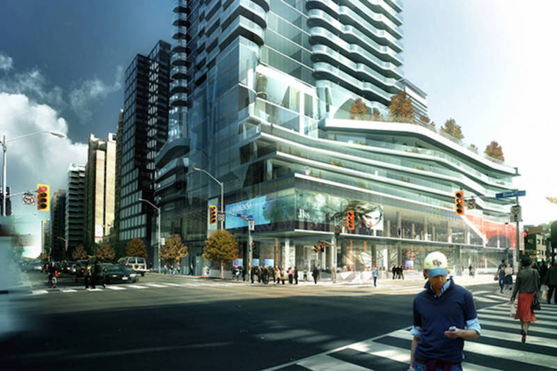 (toronto's one bloor street east will feature canada's first nordstrom rack store, with about 10,000 square feet at street level as well as an additional 30,000 upstairs. rendering: great gulf) 