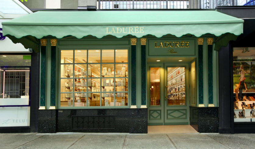 (1,100 square foot Vancouver ladurée location at 1141 robson street) 