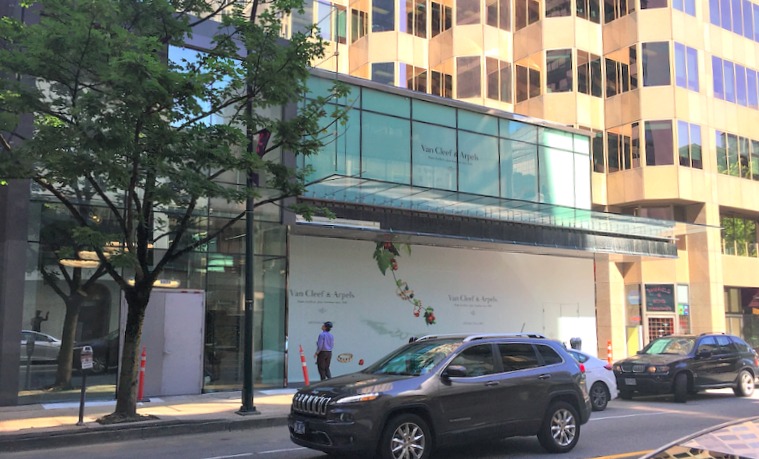 (1069 Alberni Street in vancouver -- signage is already up for van cleef & arpels, as of june 27, 2017) 