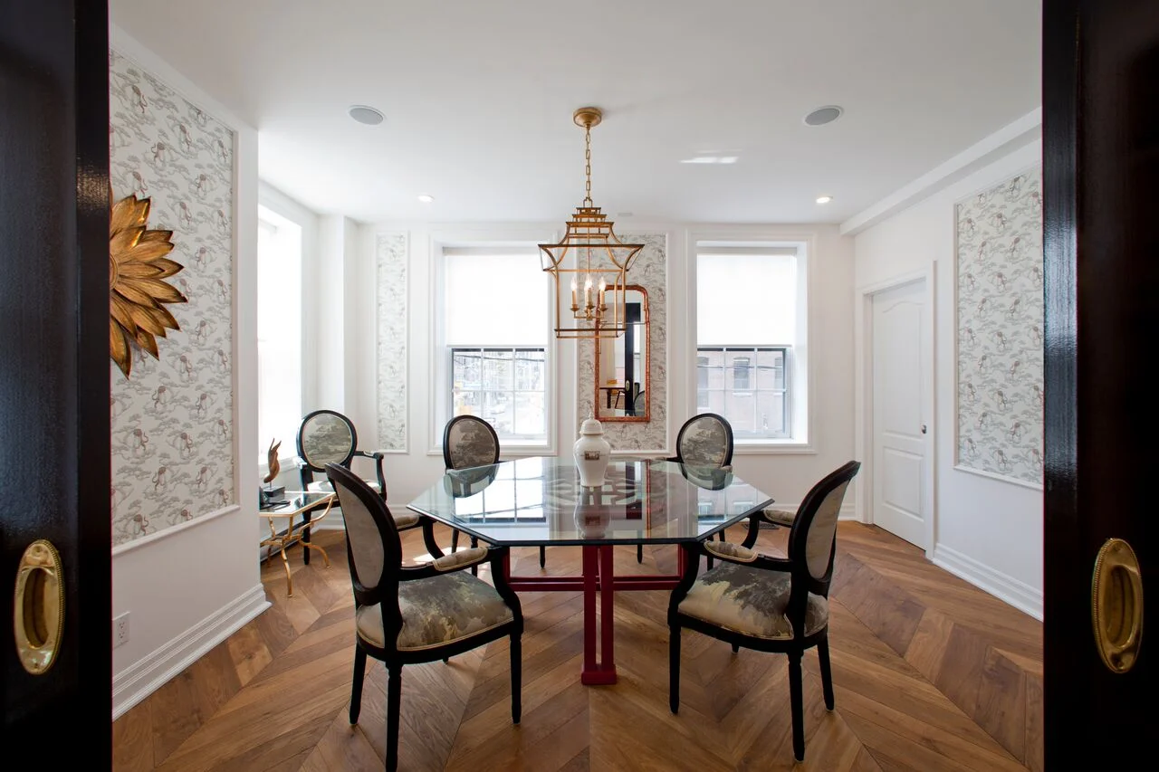 (VIP Meeting room on the second level. Ms. Raco says that the room was designed around the octagonal table)&nbsp;