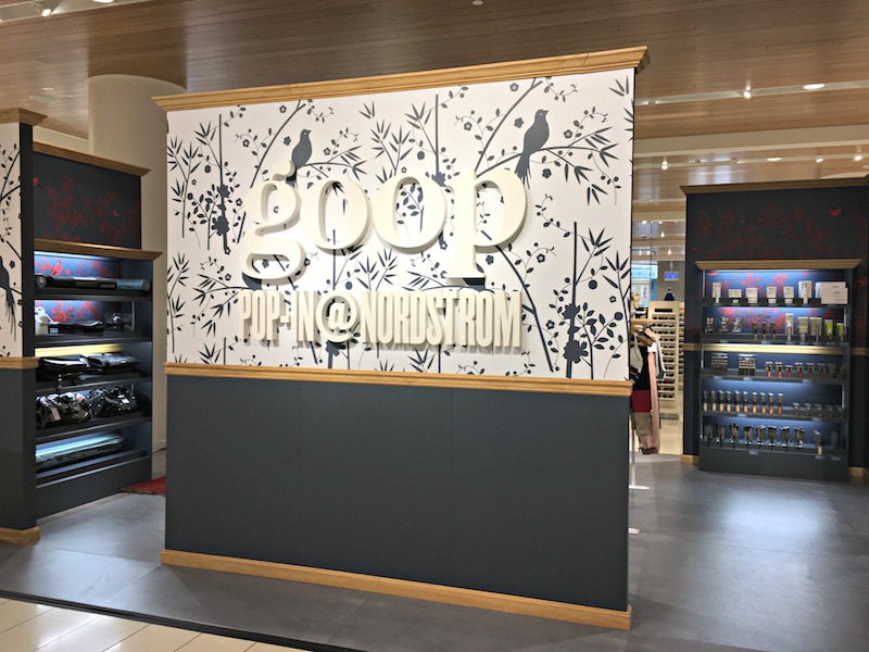 (Above: Goop pop-up at nordstrom at cf toronto eaton centre in the spring of 2017. Photo: ritchie Po. Below: Givenchy pop-up (this week) at Nordstrom in Vancouver. PHoto: Nordstrom) 