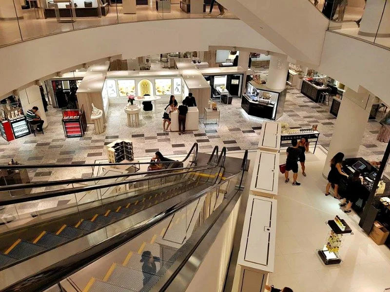 (looking DOWNSTAIRS from the store's ground level. this space was formerly Holt's menswear floor.&nbsp;Photo: Ritchie Po)