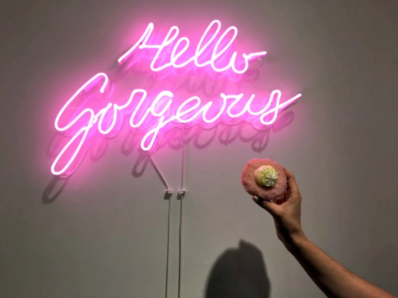 (Neon lights and jelly modern doughnuts)&nbsp;