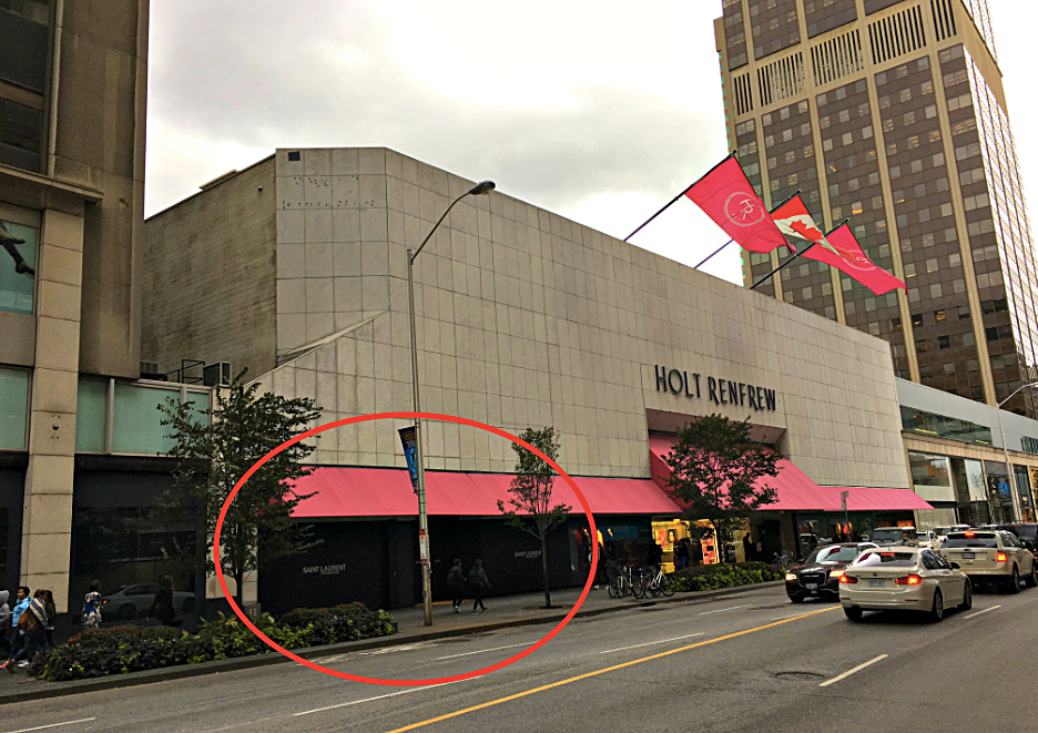 (Holt Renfrew, 50 Bloor Street West, on October 25, 2017. Photo: Craig Patterson)&nbsp;