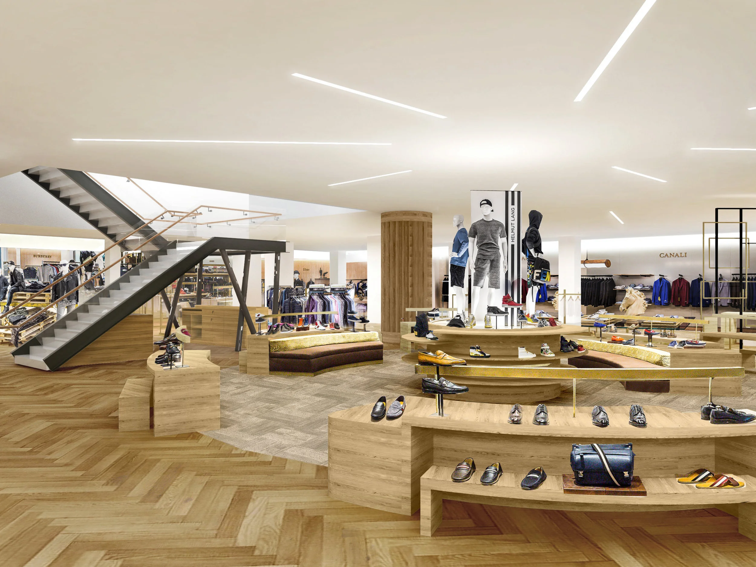 (men's fashions and footwear. Both Toronto Stores have a similar configuration)&nbsp;